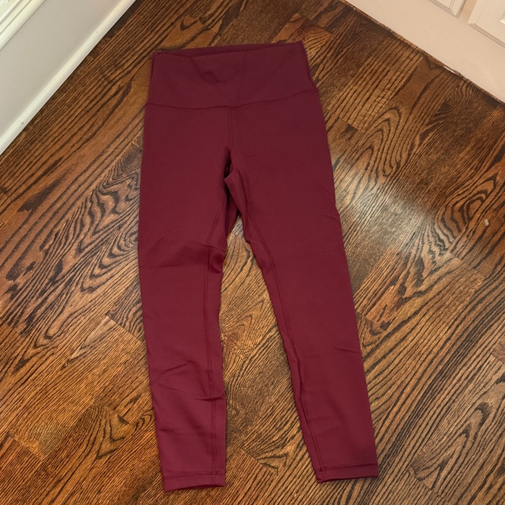 Lululemon Red Merlot Wunder Train Leggings 25”